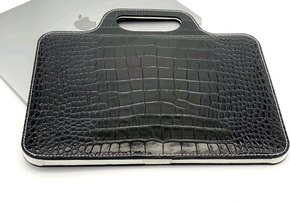 Сумка (чехол) Golden Gram GG® Для MacBook Pro, Air (Navi Alligator) 2020 натуральная кожа аллигатора